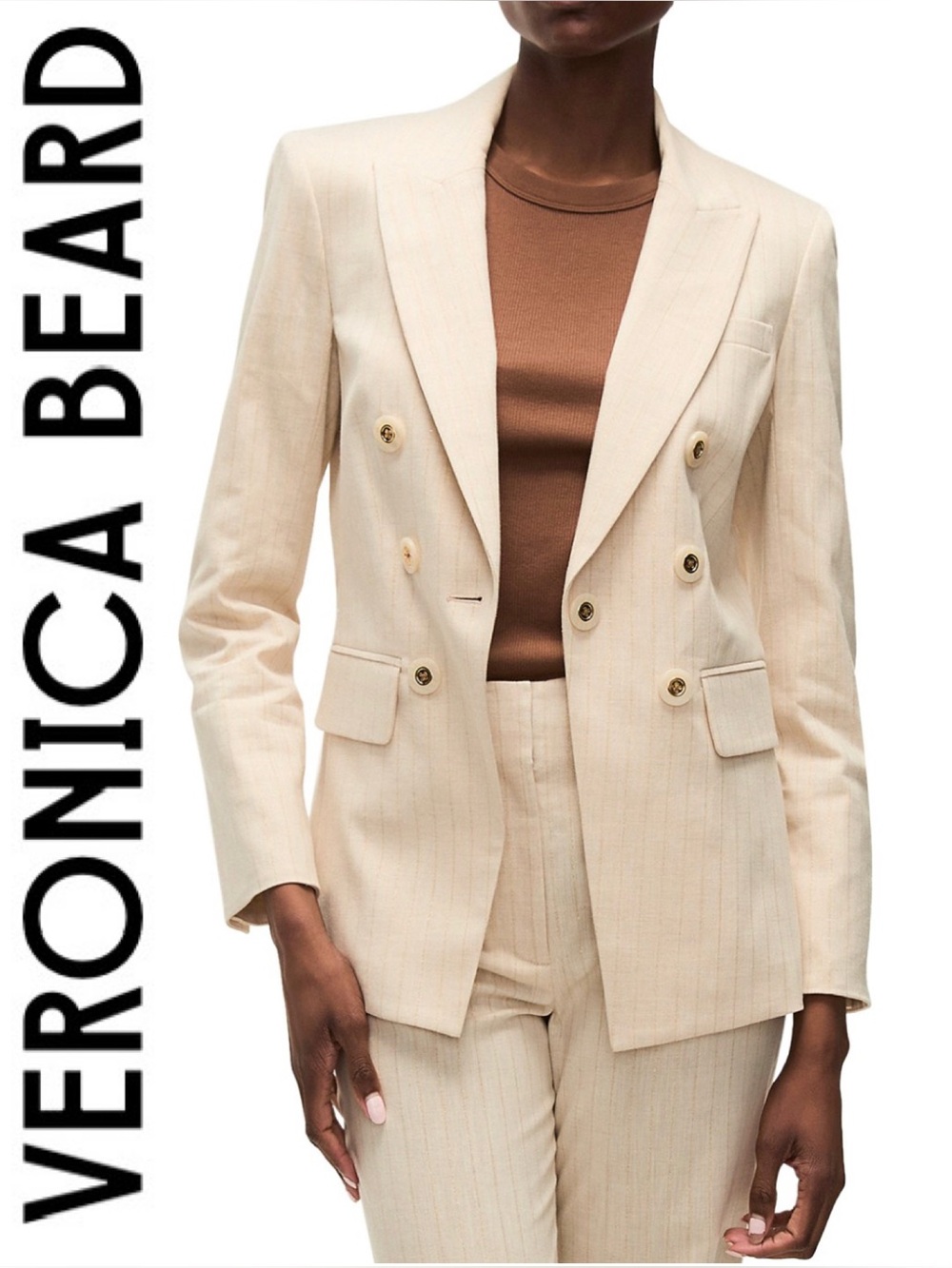 Veronica Bear Gaya Metallic Pinstripe Blazer